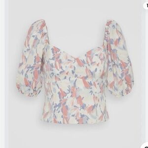 Abercrombie & Fitch Abstract Puff Sleeve Blouse